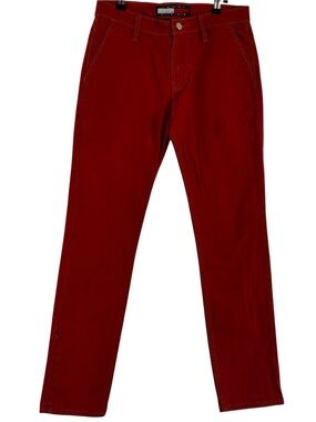 Tommy Hilfiger Brick Red Chino Pants Size 32 Straight Leg Y2K Preppy Americana